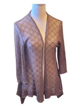 Pretty Sparkly Taupe Open-Flowy-Cardi
